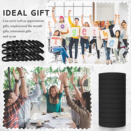 Miniatura 4 de Liliful 100 pulseras de goma de silicona lisas, pulseras de goma de color sólido, bandas de goma en blanco para pulseras de silicona elásticas para