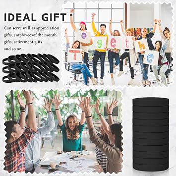 Liliful 50 Pcs Plain Silicone Rubber Bracelets Elastic Rubber Wristbands Blank Colored Bracelet Sports Bands for Stretch Wristband Wrist Bands for Women Men Party Gifts(Black)