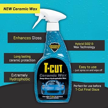 T-Cut Ceramic Wax 500 ml - Protection, Deep Gloss Enhancement, Silky Smooth Finish - Versatile Solution for Paintwork, Wheels, Rubber and Plastic Trim