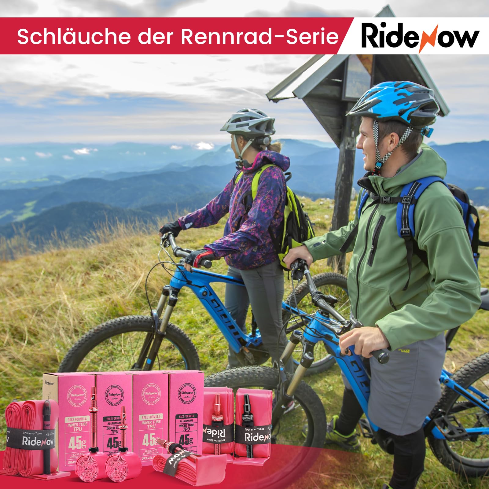 RideNow Lot de 2 chambres à air en TPU Gravel 700 x 32-47C VTT 27-29" ultra