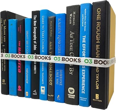 Decorative Hardcover Books, Blue Shades Mix, Bookshelf Decor Staging
