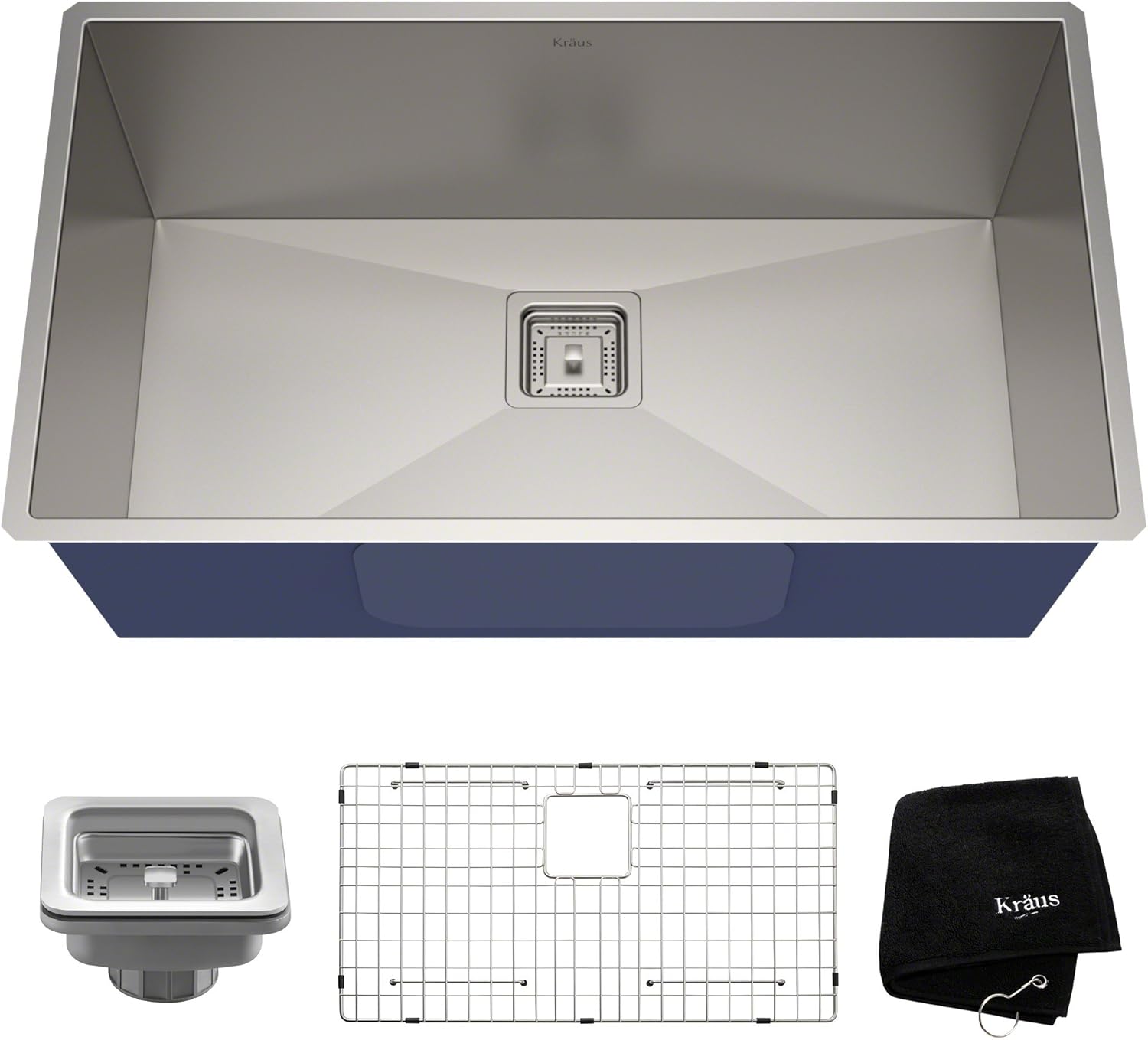 KRAUS Pax 31 1/2-inch 16 Gauge Undermount Single Bowl Stainless Steel Kitchen Sink, KHU32 31 1/2 Inch Undermount