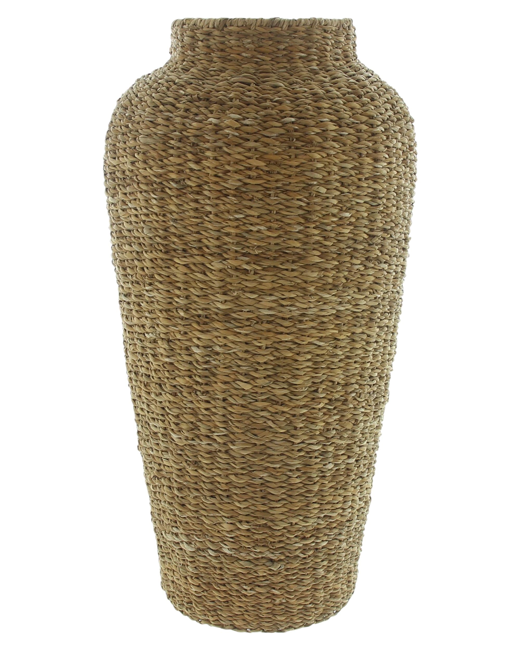 Dekoleidenschaft grand vase décoratif en jonc de mer vase de sol 70 cm de haut, vase à fleurs, vase pour fleurs séchées, herbes, branches