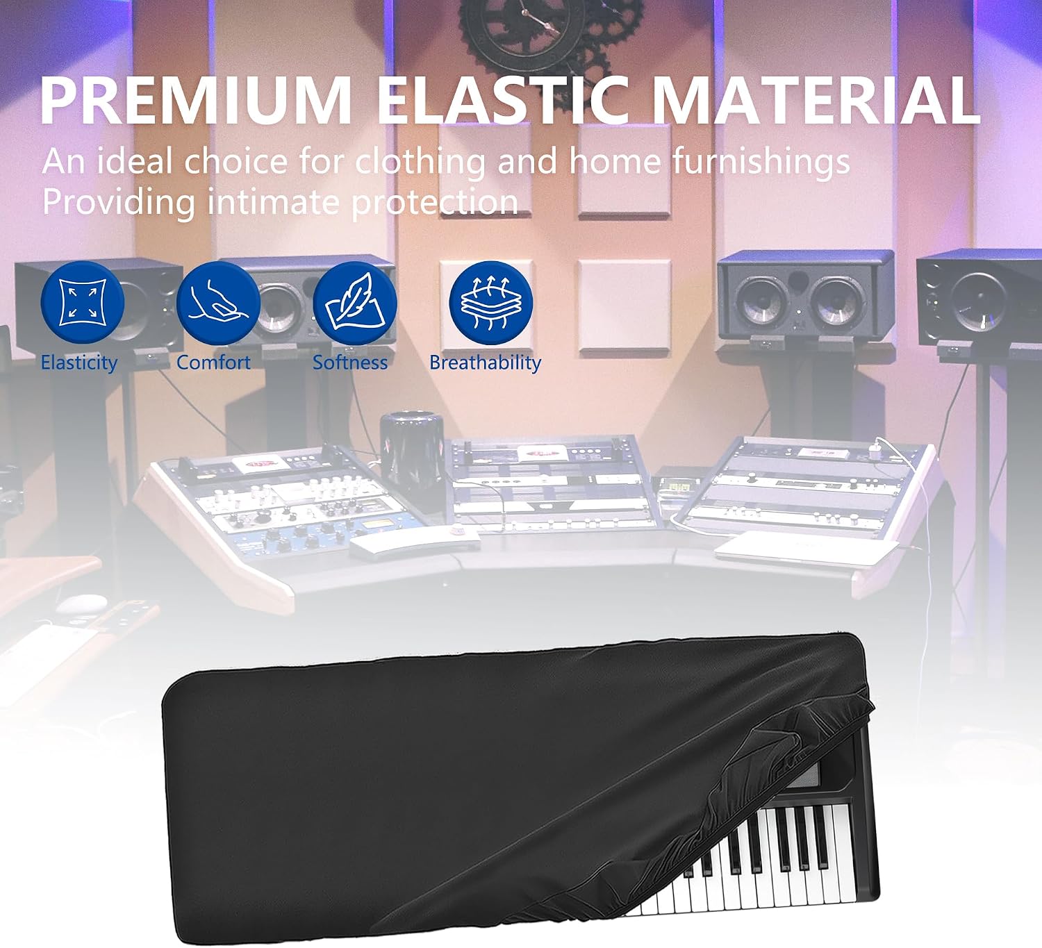 Musiin Premium 61 Key Piano Keyboard Cover Compatible with KORG EK-50 CSA