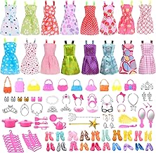 Vicloon 93 Doll Clothes Clothing Jewellery Accessories Wedding Party Evening Dresses for Dolls = 16 Dresses 20 Shoes 10 Bag 47 Accessories Clothes for Dolls