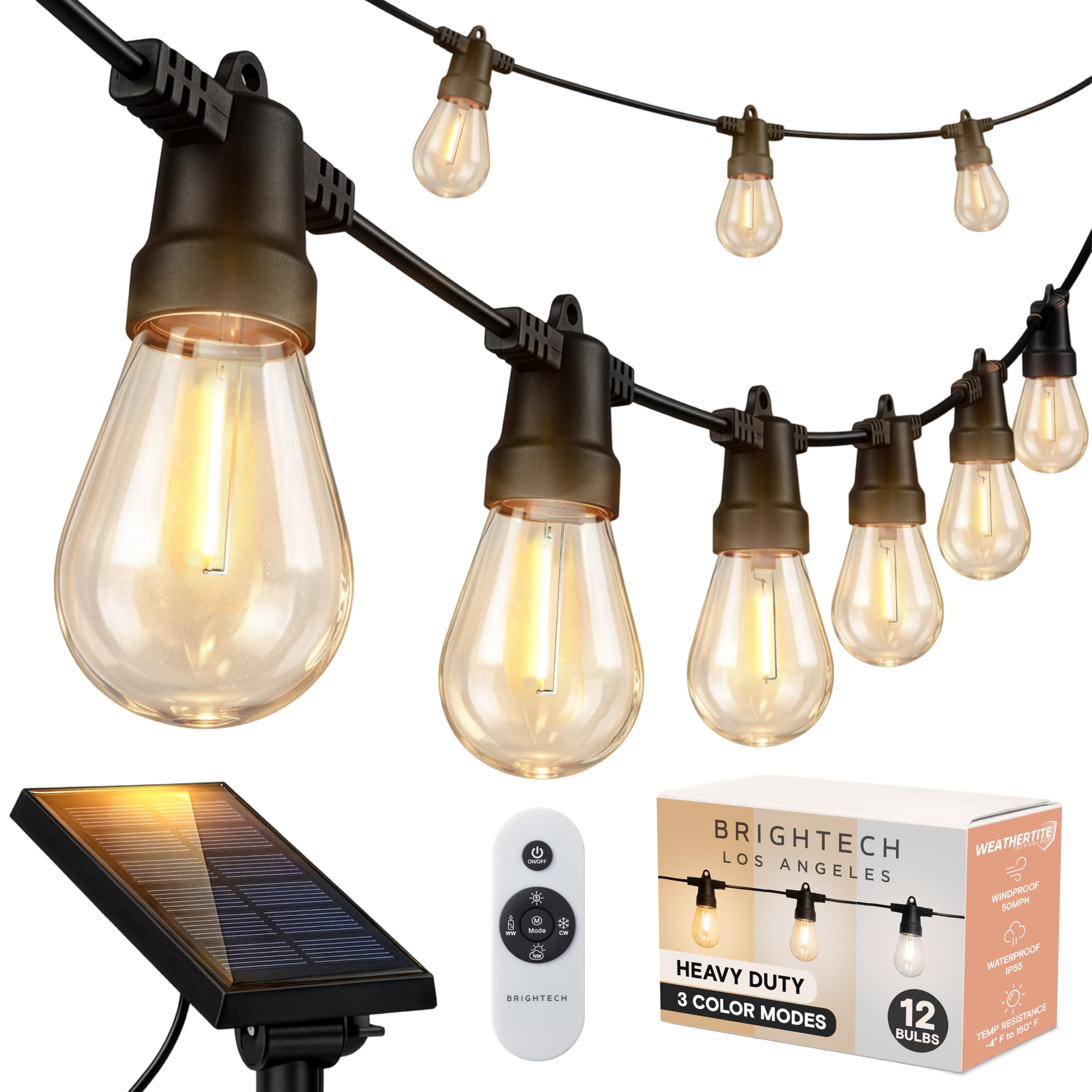 Brightech Ambience Pro 27-Ft Solar String Lights for Outside