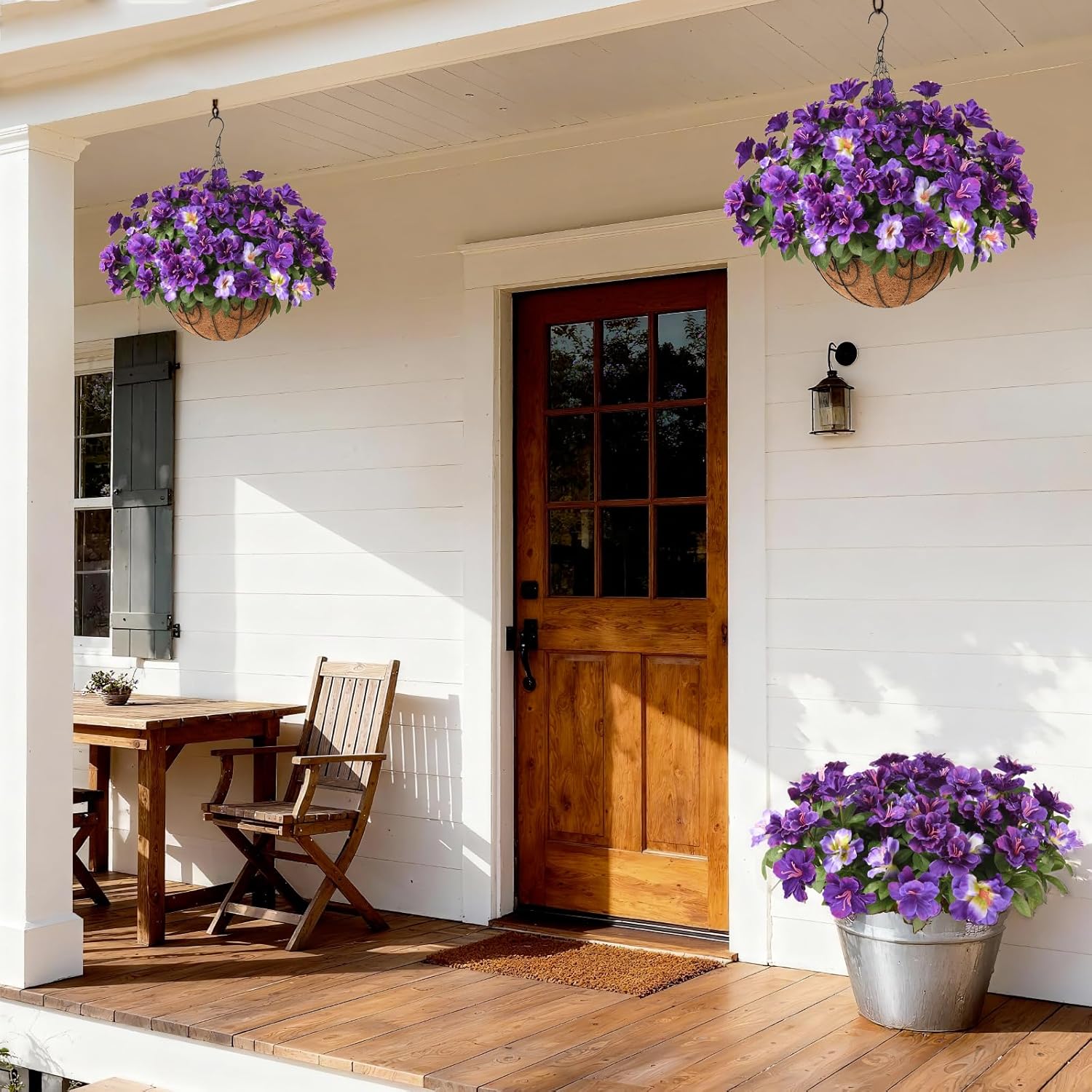 Artificial Fake Flowers for Outdoor, 8 Bundles Faux Plants Silk Flowers Spring Decoration UV Resistant No Fade Plastic Flowers for Outside Planters Home Porch Patio Yard Garden Decor - Image 4