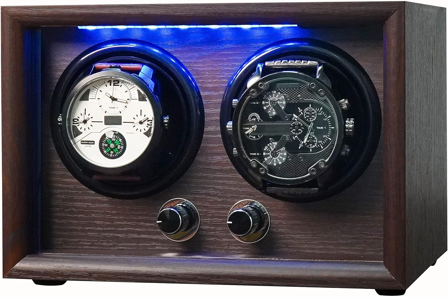 Oryx Double Watch Winder, for Automatic Watches, Watch Rotator Box for 3 Sizes Watch with Led Light, Rotating Watch Case, Battery Operated or USB Adapter Powered CarbonFiber : Clothing, Shoes & Jewelry