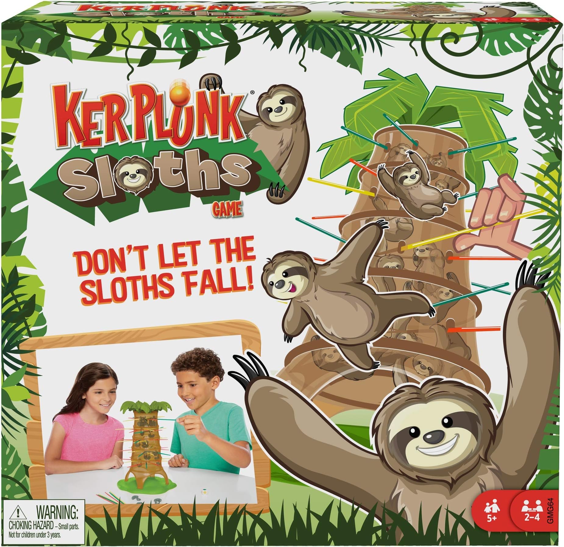 Mattel Games Kerplunk Sloths Kids Game with Sloth Theme, Gift for 5 Year Olds and Up