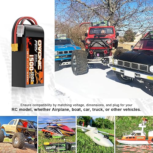 Miniatura 5 de OVONIC Lipo Batería 11.1V 120C 1500mAh 3S RC Batería con enchufe XT60 para FPV Racing Drone Quadcopter Helicóptero Avión RC Barco RC Car RC Modelos