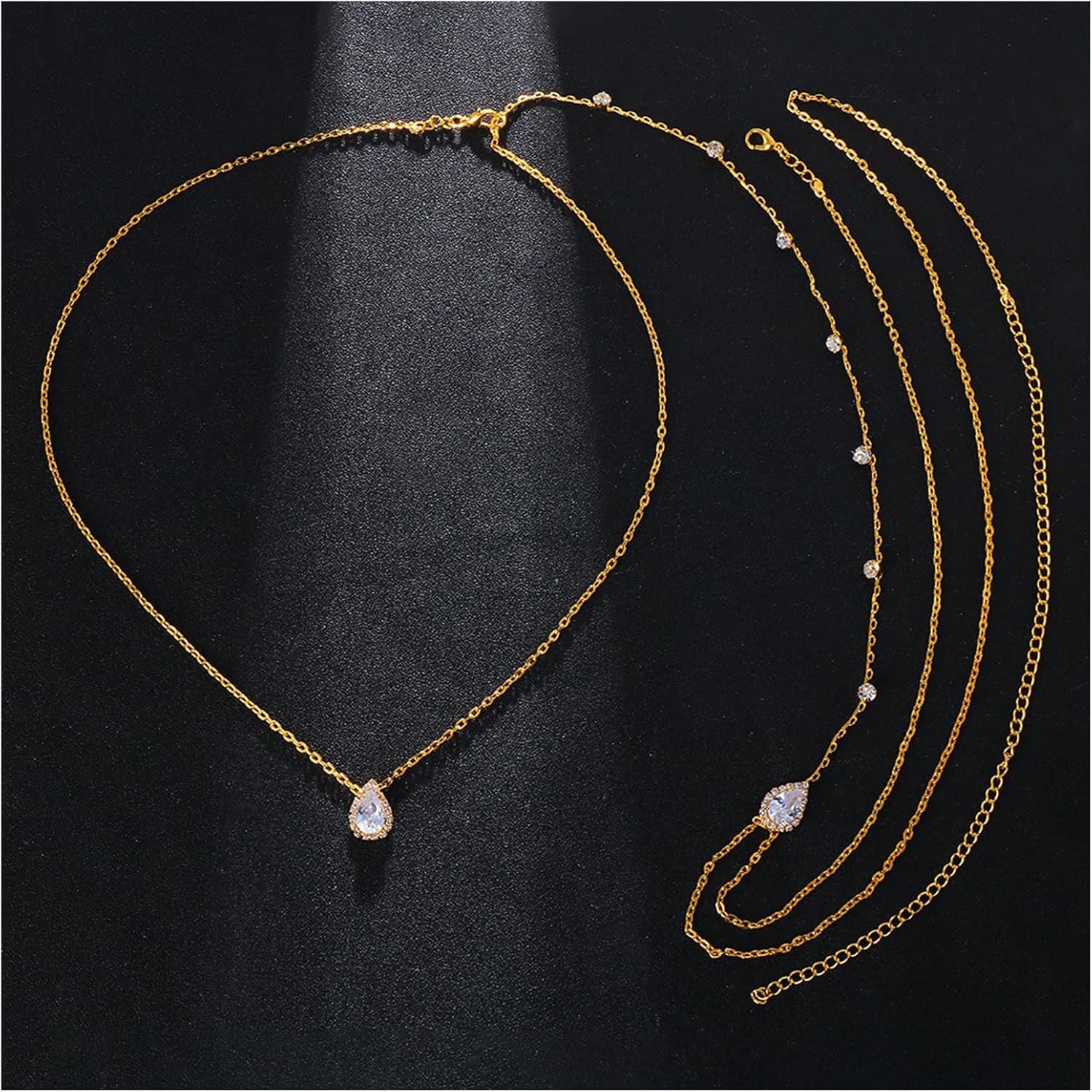 Sexy Rhinestone Back Chain Necklace for Backless Dress Bridal Wedding Rhinestone Backdrop Chain Jewelry Crystal Simple Waist Chain Jewelry for Women - Image 4