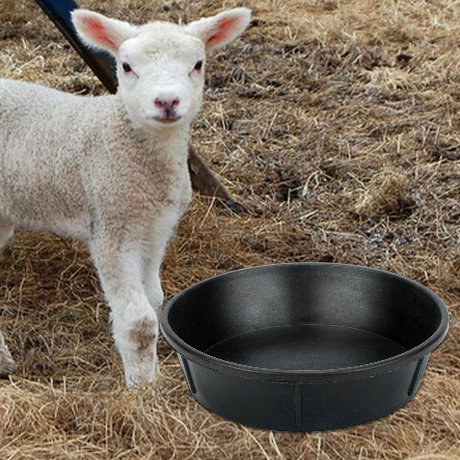Perfeclan Cubo de alimentación para Caballos, Bandeja de Goma para comedero, Multiusos, Resistente, apilable, para Pollos, para el Polvo, contenedor de