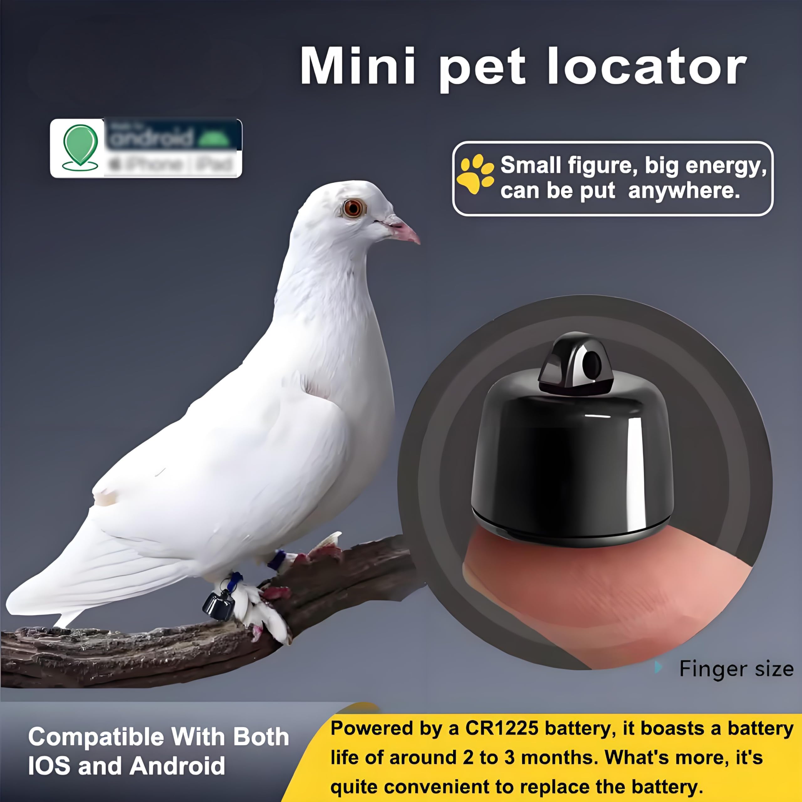 Collar de seguimiento GPS para gatos y perros, GPS Tracker para perros de gatos, mini rastreo impermeable para animales, seguimiento global, compatible con iOS y Android, en tiempo real, localización