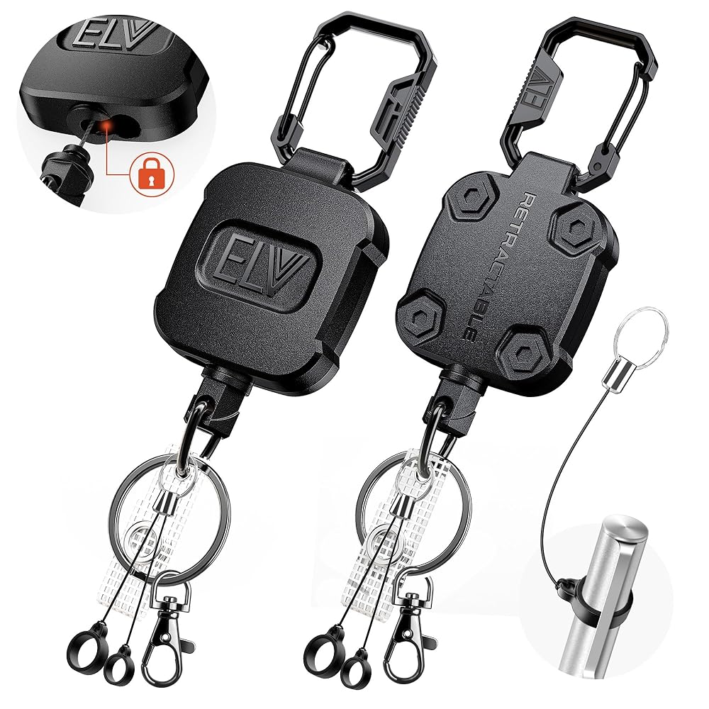 Phone Tether ELV Heavy Duty Retractable Badge Reel With Interval Locking,  Theft A Phone Leash Anti Theft