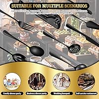 Vista 4 de Juego de Utensilios de Servir de Acero Inoxidable de 36 Piezas – Elementos Esenciales Completos para Buffet con Cucharas, Tenedores, Pinzas