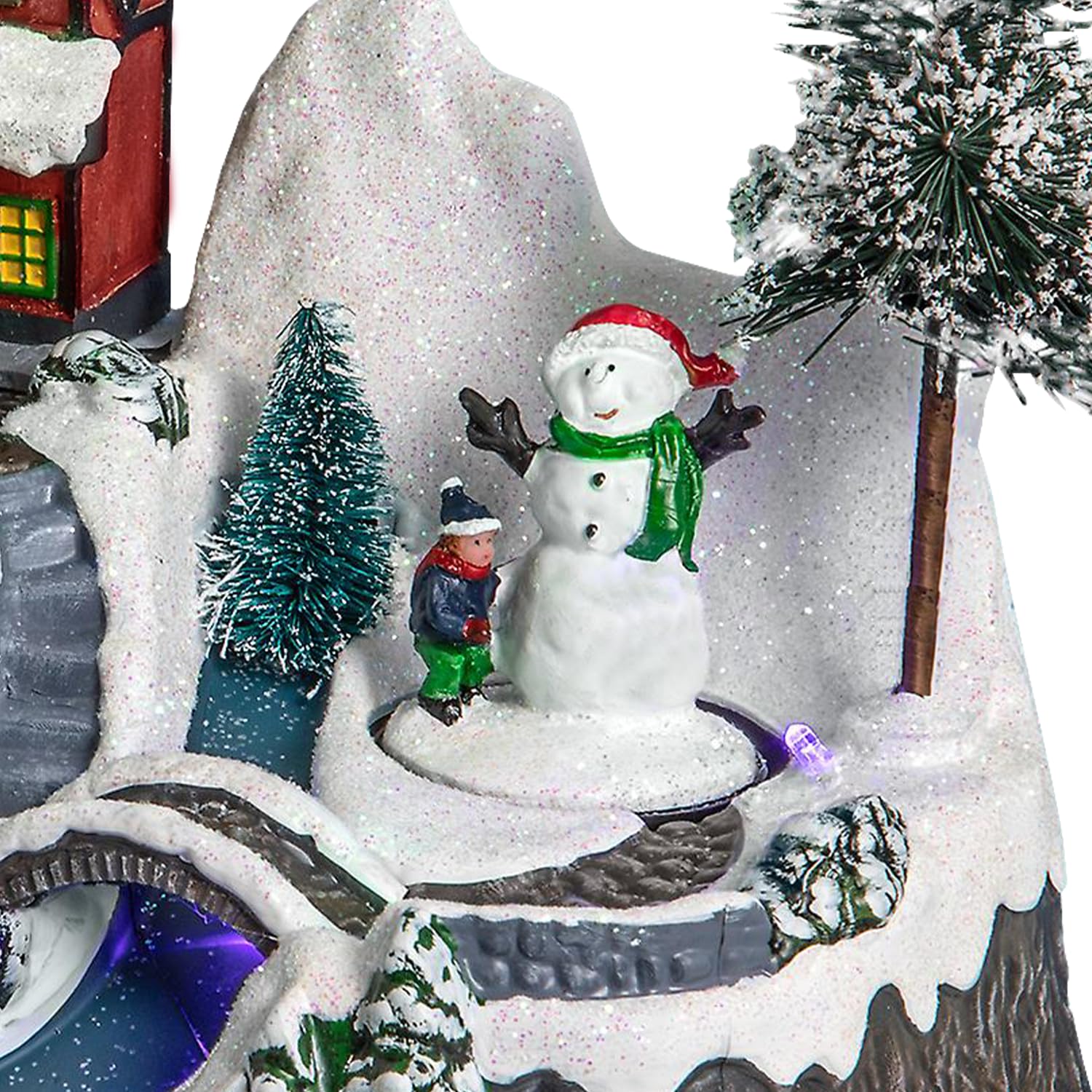 Avilia Pueblo de Navidad | Caja de música navideña | Pueblo navideño en Movimiento con música y Luces | Decoraciones navideñas con Luces Brillantes y melodías Encantadoras