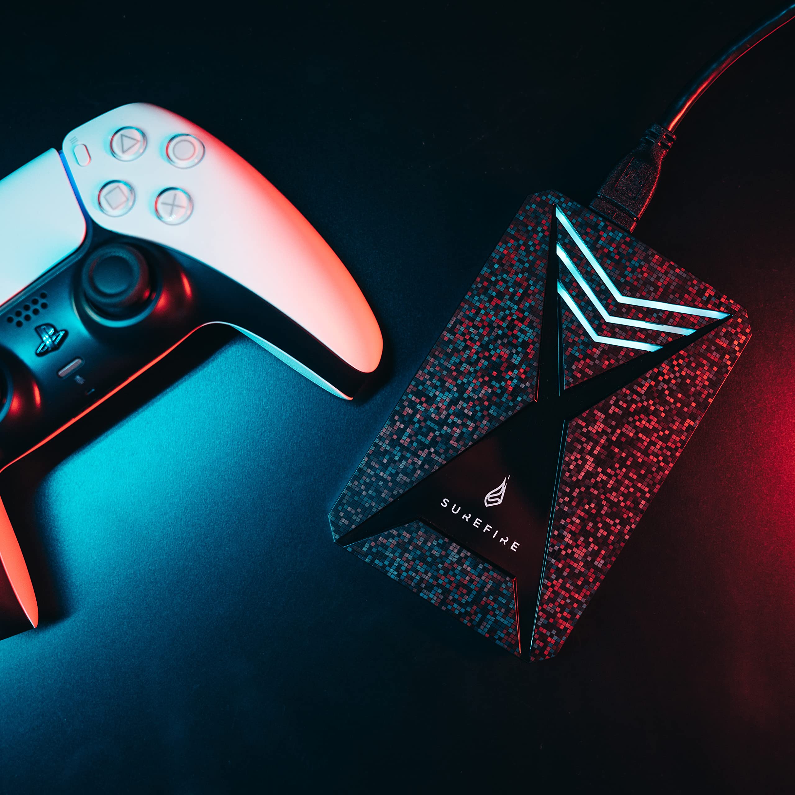 Disco rigido esterno HDD 2,5" 1TB USB-C RGB LED Gaming per PC Playstation Xbox