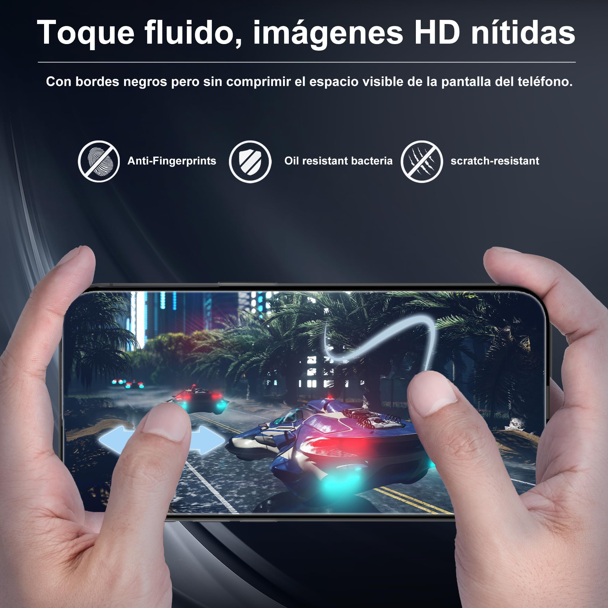Autoban Protector Pantalla for iPhone 15 Pro Max 6,7 Pulgadas, 2 Piezas Cristal Templado Dureza 9H Protectora Antiarañazos Antihuellas sin Burbujas Ultra Resistente Bordo Negro