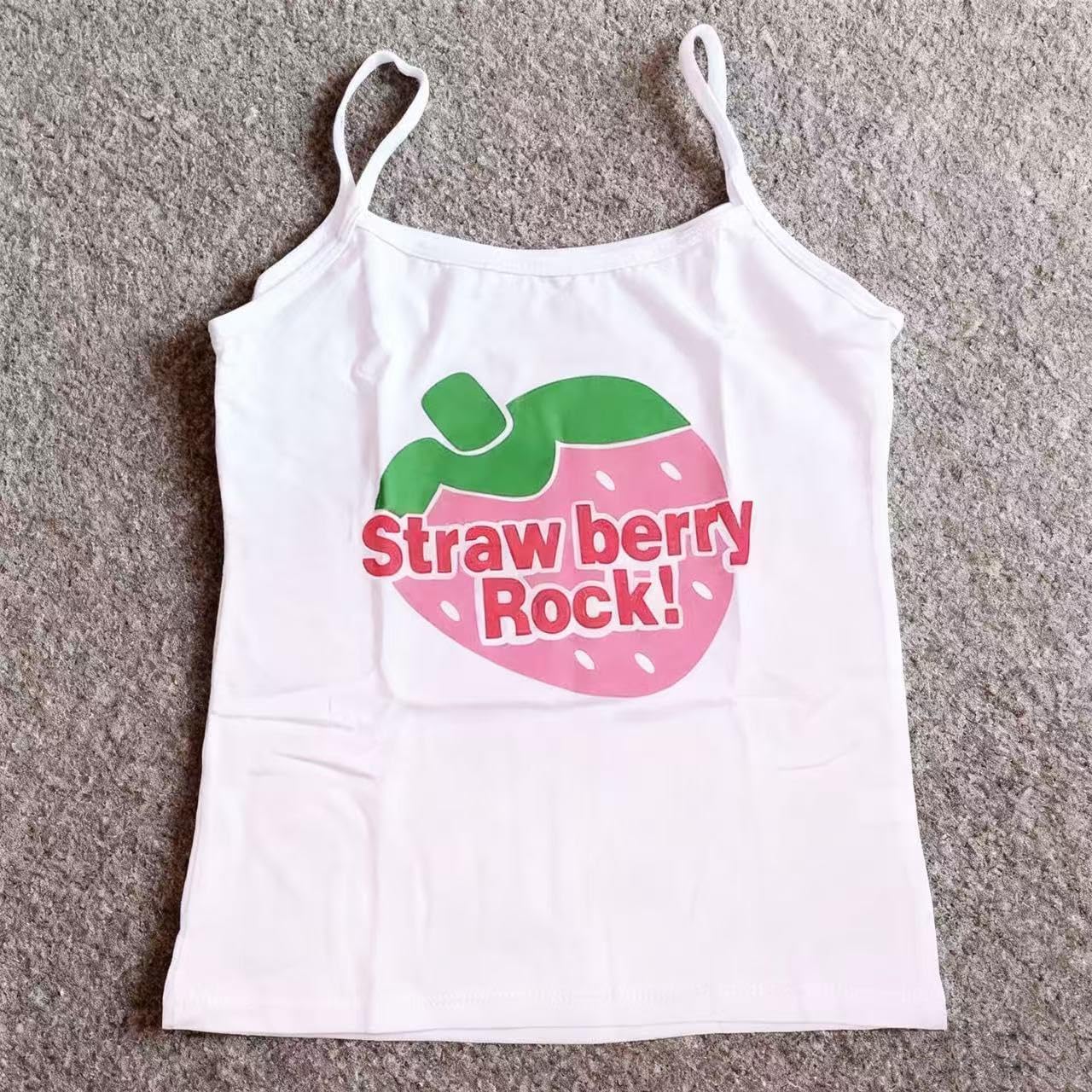 Y2K Cutecore Tank Top Tee Shirt Women Kawaii Coquette Cute Spaghetti Strap Cami Grunge Clothes
