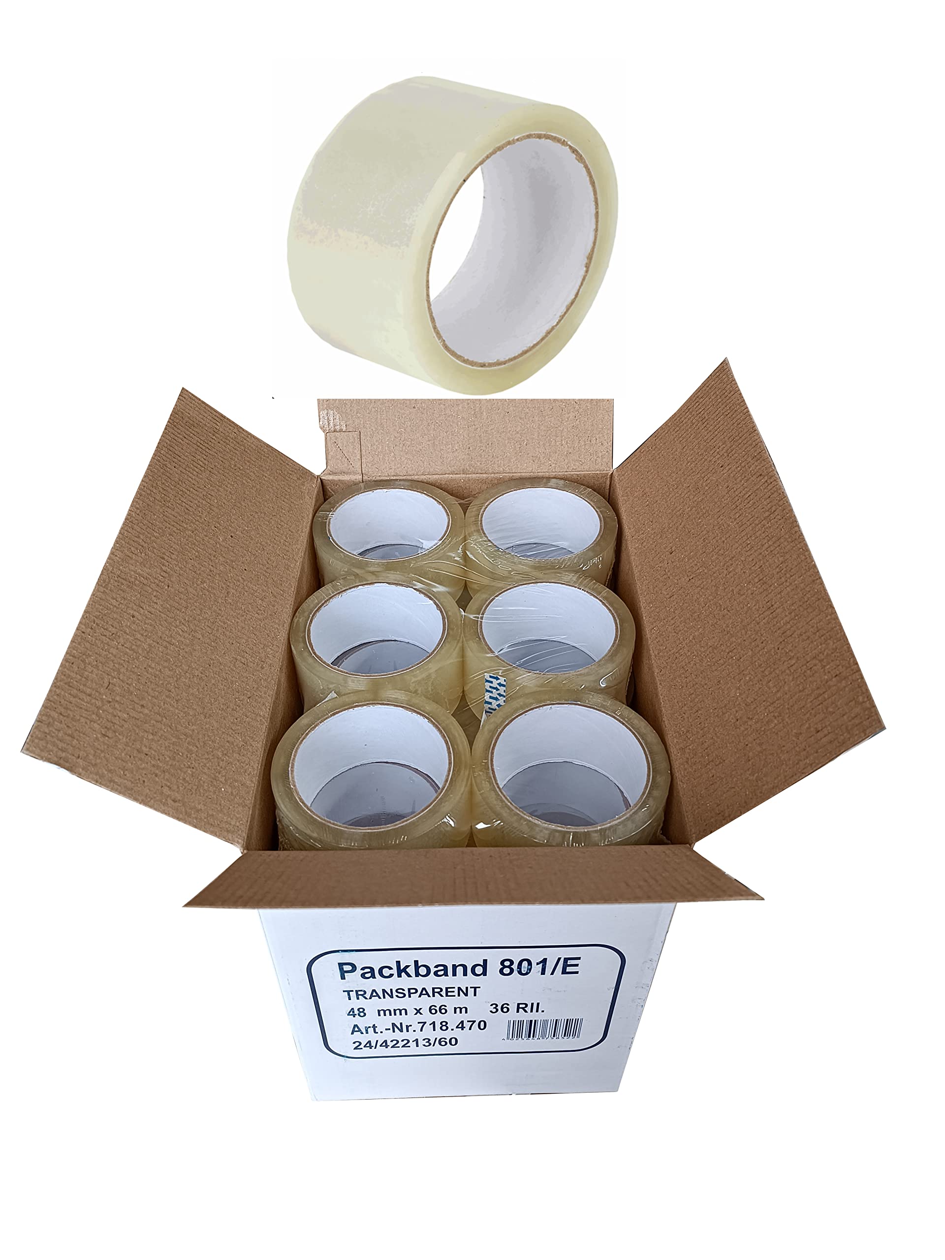 36 Rollen Paketklebeband Transparent 48 mm x 66 m Verpackungsband Paketband