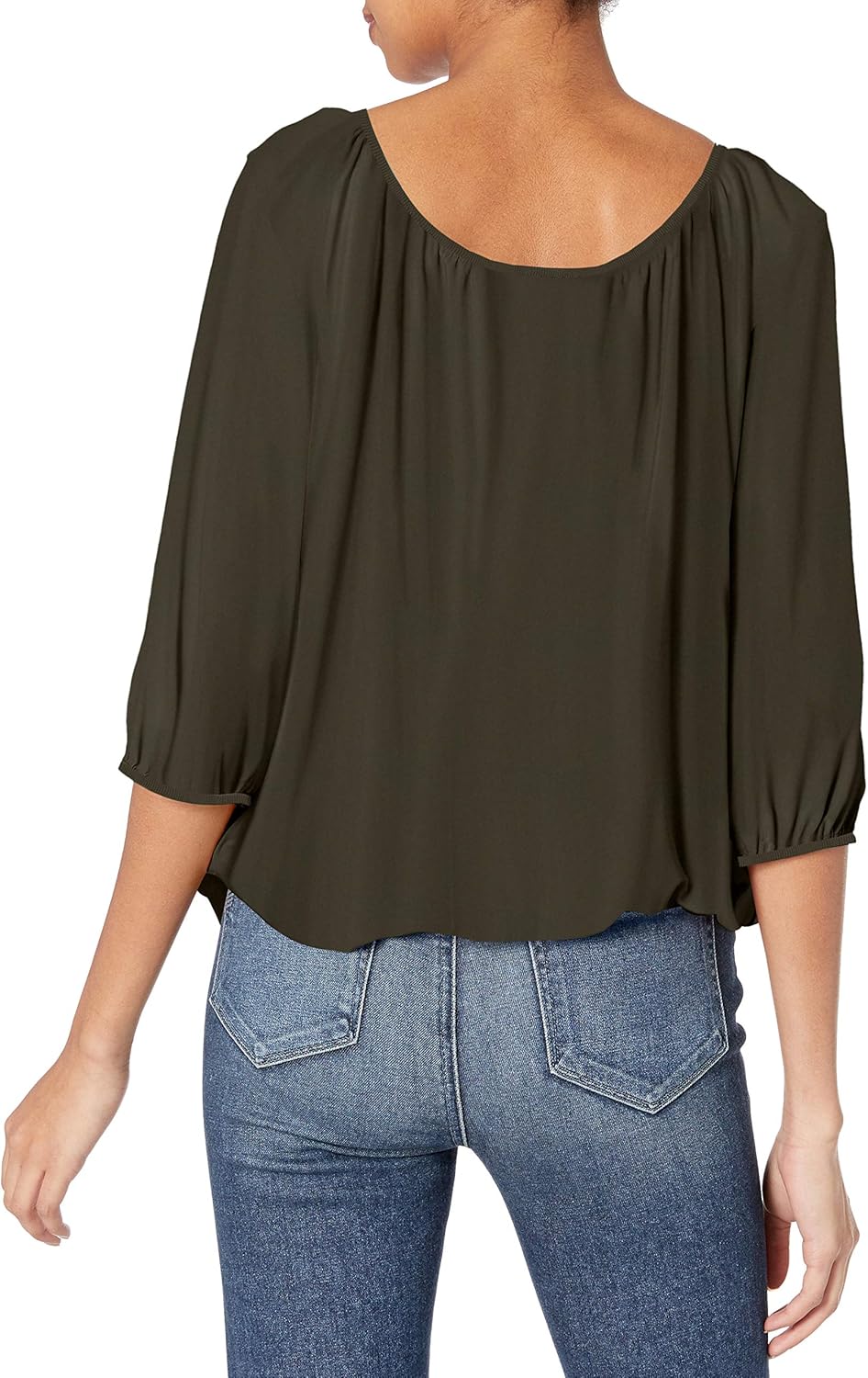 Star Vixen Womens 3/4 Sleeve, Front Tie Peasant Top - Image 4