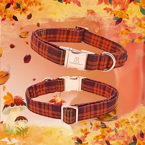 Miniatura 5 de Lionheart glory Collar de perro de otoño con lazo a cuadros, collar de perro con lazo, collar de perro para mascotas, collar de perro, lazos