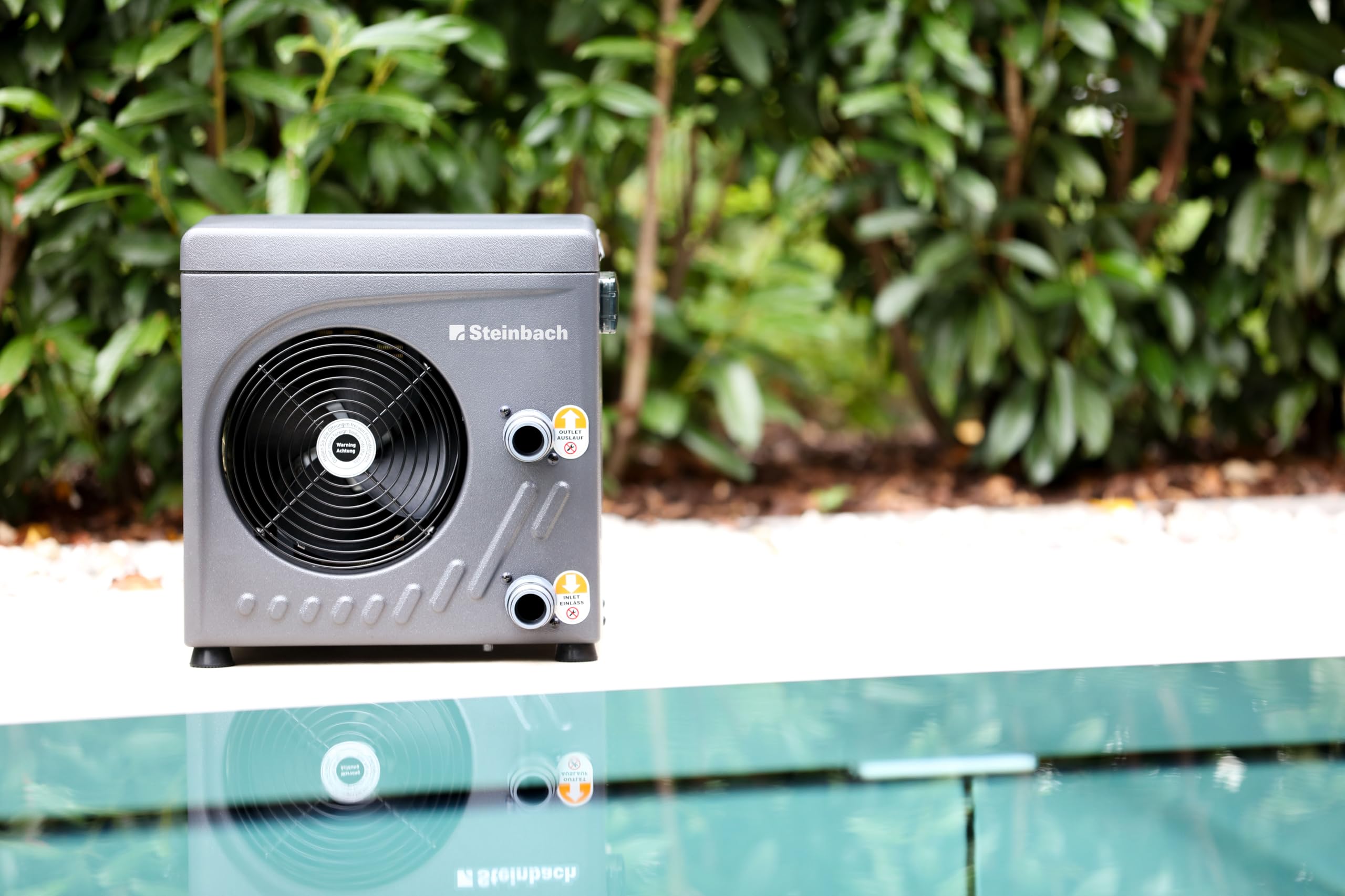 Steinbach Pompa di Calore Startis Mini - 049275Z - Pompa di Calore Automatica per Piscine Fino a 20.000 L - Display LED e sensore di Flusso Integrato - Funzionamento Ecologico ed efficiente
