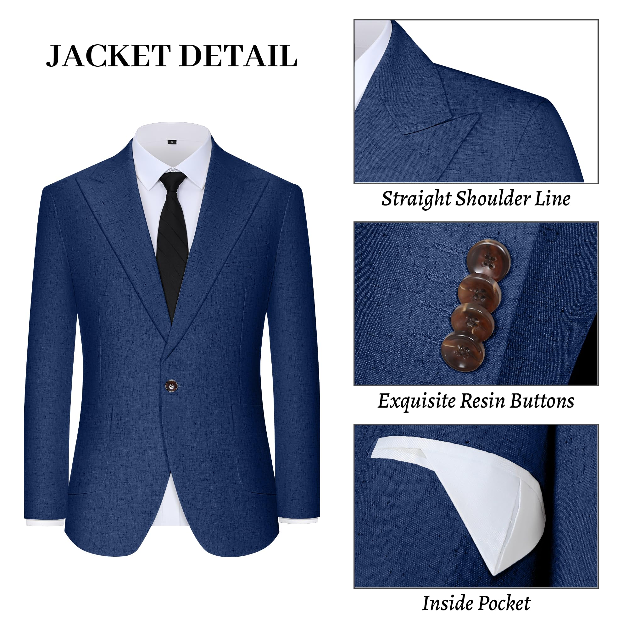 Completo da uomo in lino slim fit 2 pezzi estate spiaggia abiti da sposa con bavero a punta casual blazer pantaloni set per smoking da ballo