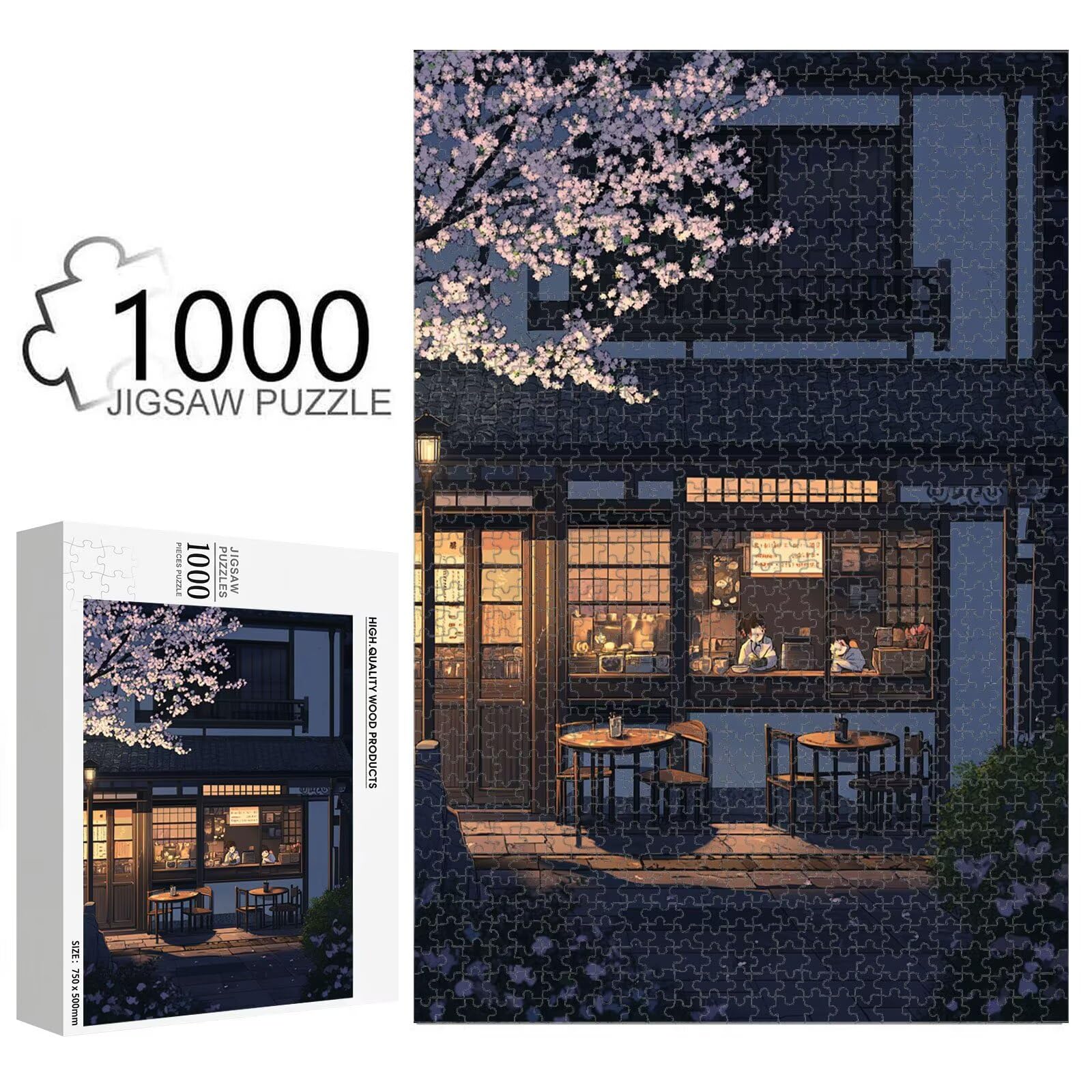 4000 elementów, puzzle dla dorosłych, drzewo i widok ulicy, drewniane puzzle 1T#2370 | Drewniana konstrukcja, precyzyjne cięcie, jasne kolory, statyczne hobby, relaks, dekoracja domu, prezent, 105 x 147 cm