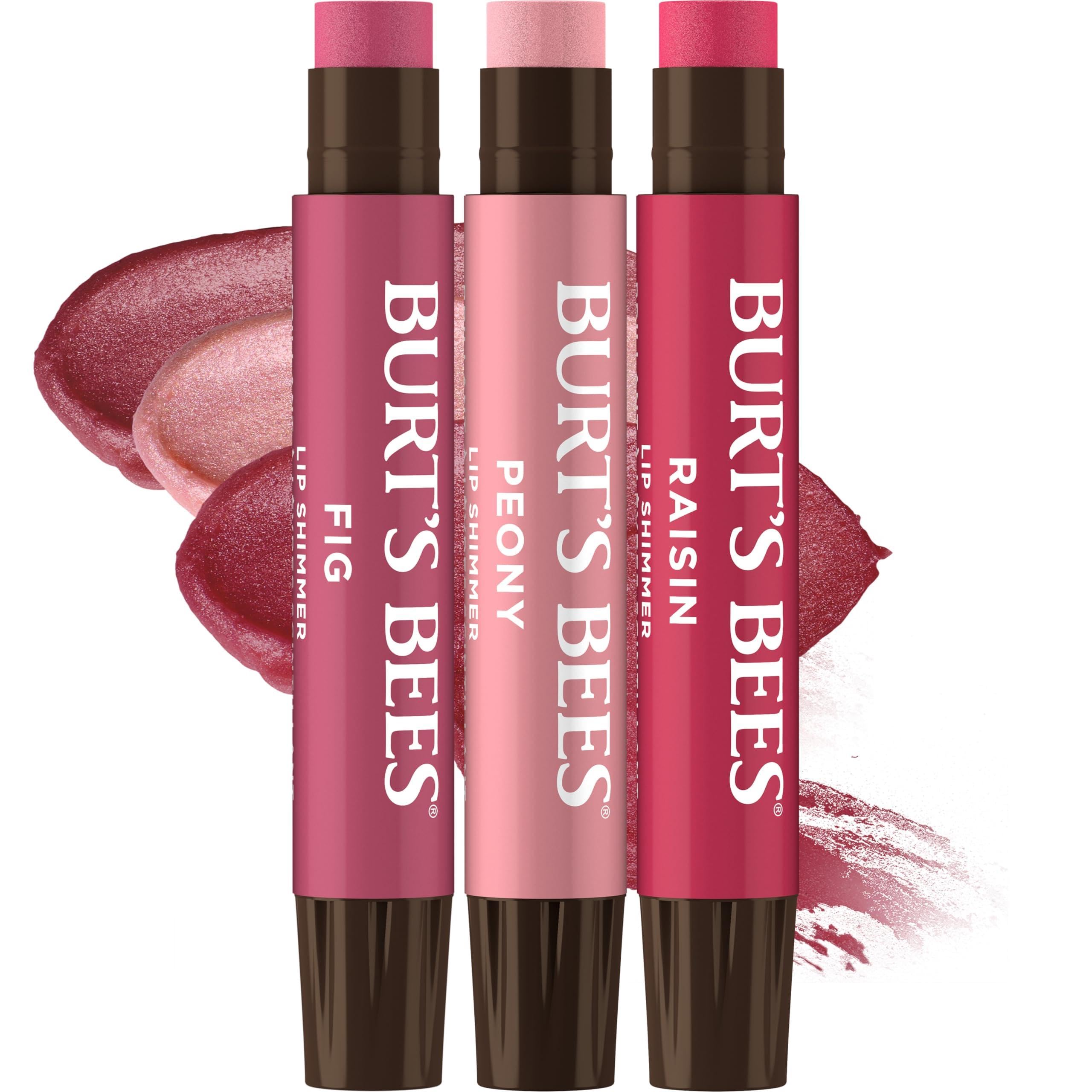 Photo 1 of Burt's Bees Lip Shimmer Nude Collection (Fig, Peony, Raisin) - 3 Tubes