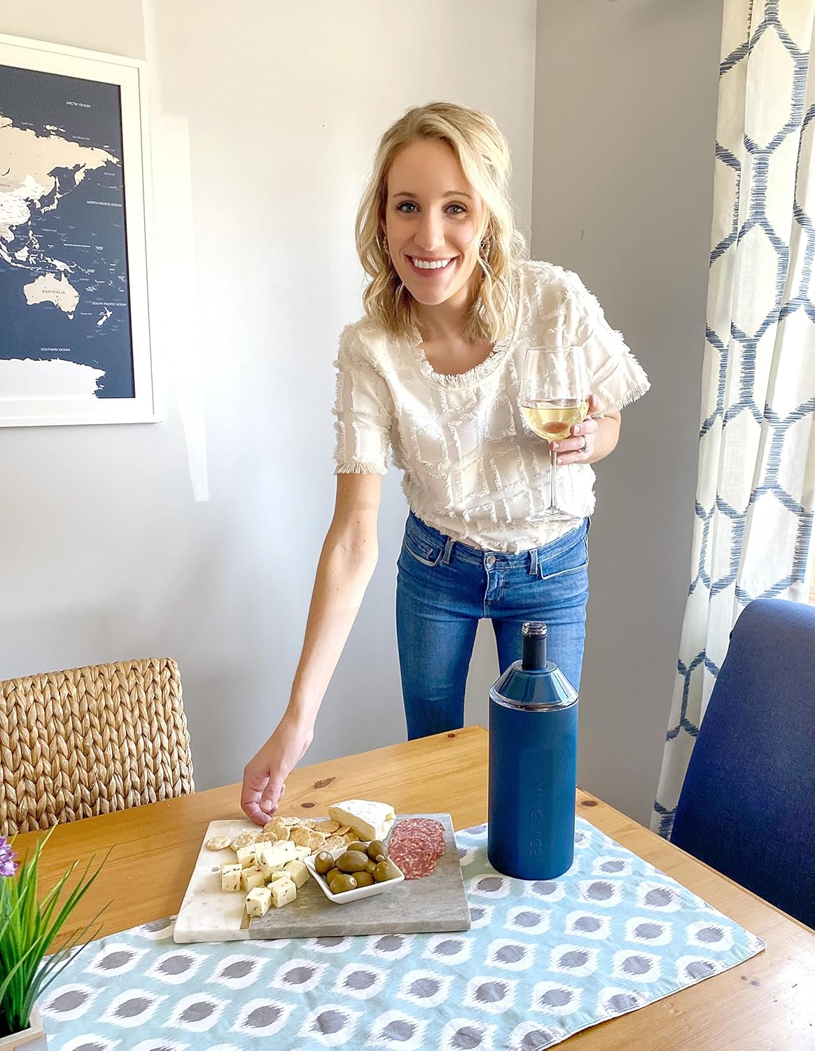 Vinglacé Wine Bottle Chiller- Portable Champagne Insulator- Stainless Steel Wine Cooler Sleeve - Keeps Wine Cold (Navy) - Image 7