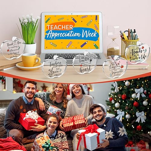 Miniatura 5 de Weysat Regalo de agradecimiento para profesores para mujeres, recuerdo acrílico y pisapapeles, placas para profesores para escritorio, oficina,
