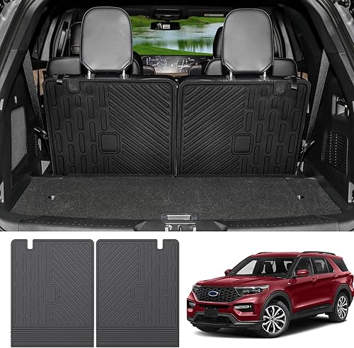 Tapete de carga para Ford Explorer 6 y 7 TPE 2020-2023, cubierta trasera de asientos para todo tipo de clima, protector de respaldo para Ford