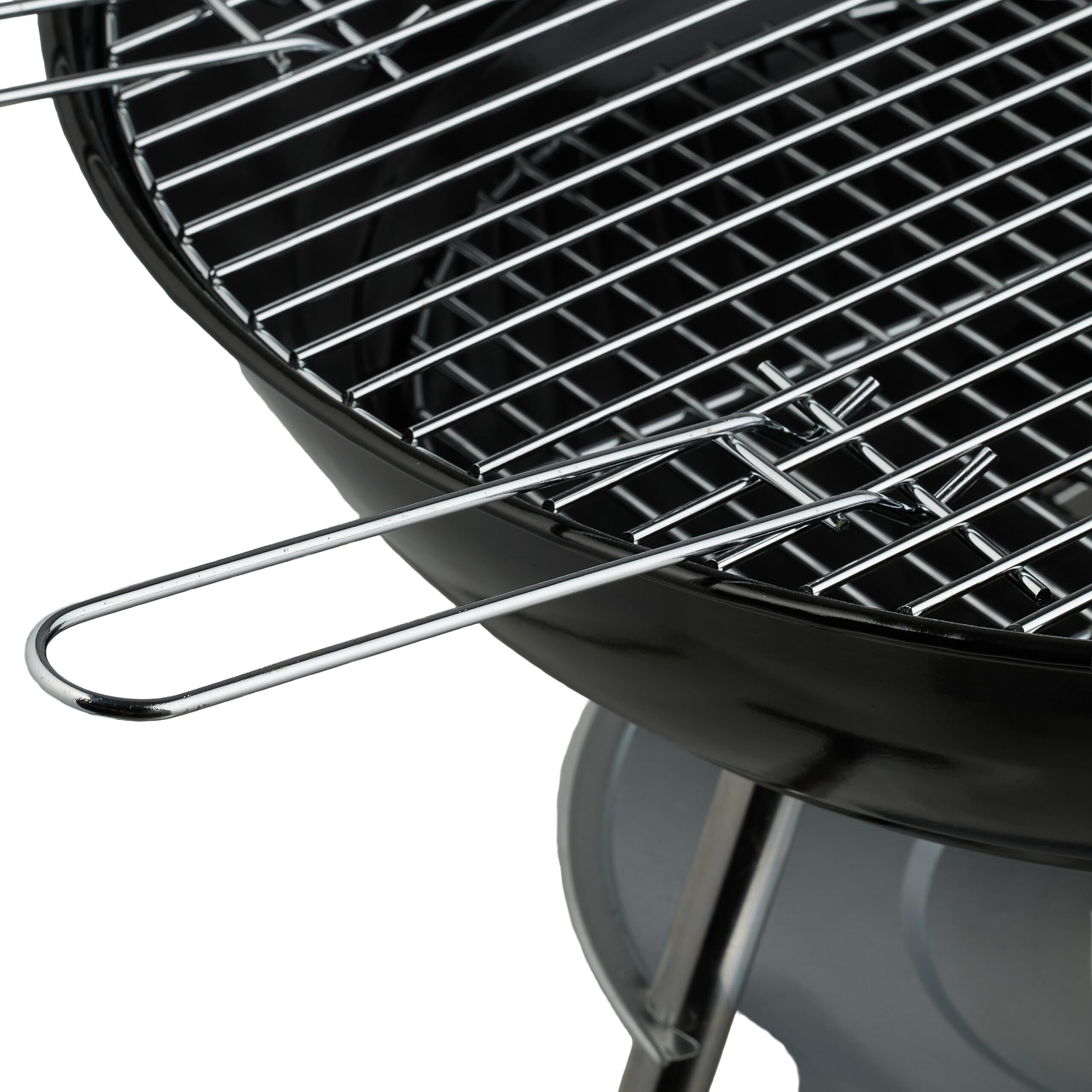 Relaxdays grill kulisty, Ø 54 cm, grill zewnętrzny z kółkami, łapacz popiołu, kratka wentylacyjna, grill na węgiel drzewny, czarny