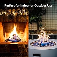 Vista 6 de Skyflame Juego de 6 bolas de cerámica para chimenea, juego de 6 piedras redondas para fogatas o accesorios de chimeneas de interior y exterior, 5