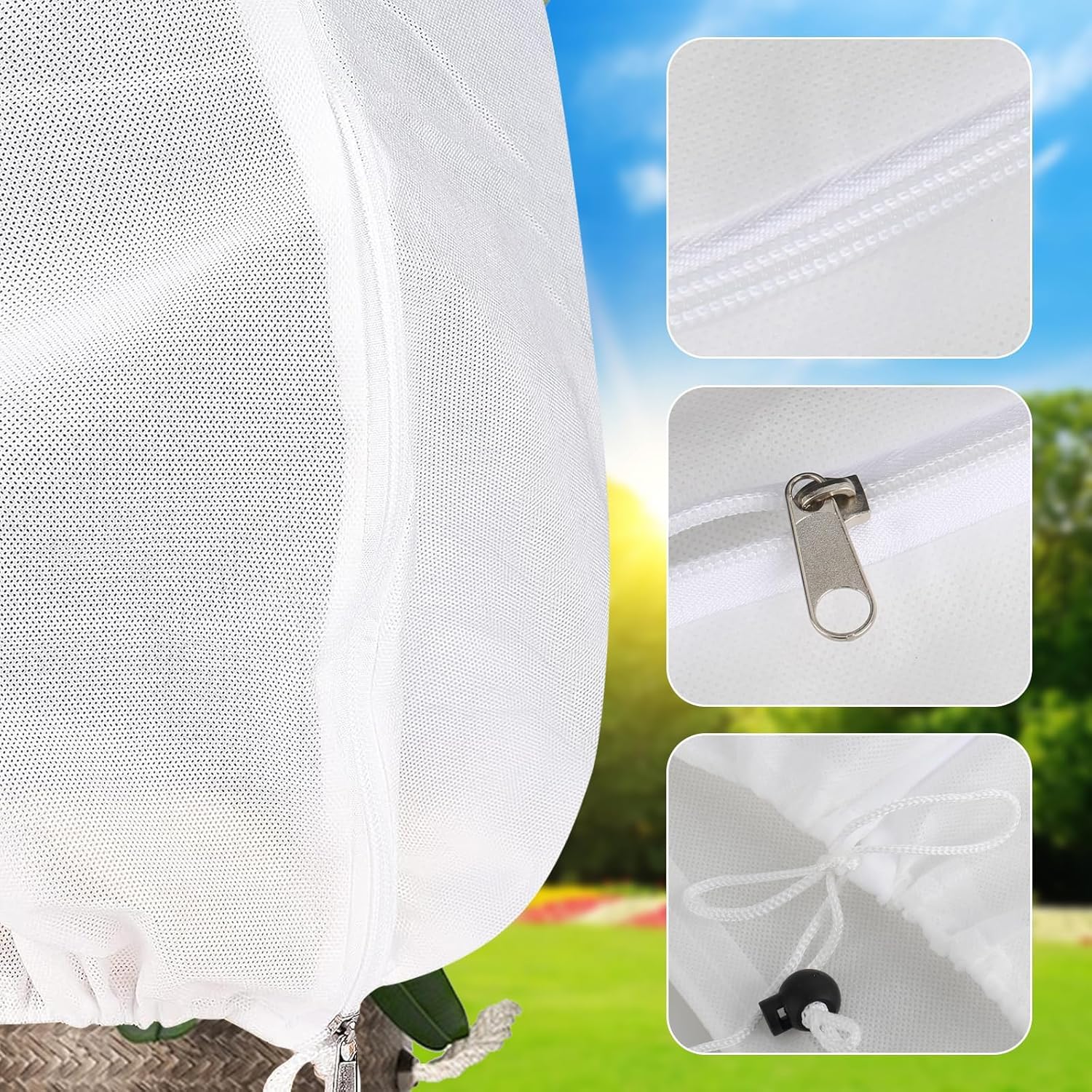 DMJJSD® Garden Fleece Bags for Plants large1.5M x 1.5M 80gsm Horticultural Fleece for Plants Winter Garden Fleece Frost Protection Jackets - Image 3