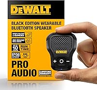 Vista 10 de DEWALT Altavoz Bluetooth Portátil (Versión Actualizada), Altavoz Inalámbrico con Clip para Sitio de Trabajo Pro Resistente al Agua (No Magnético)