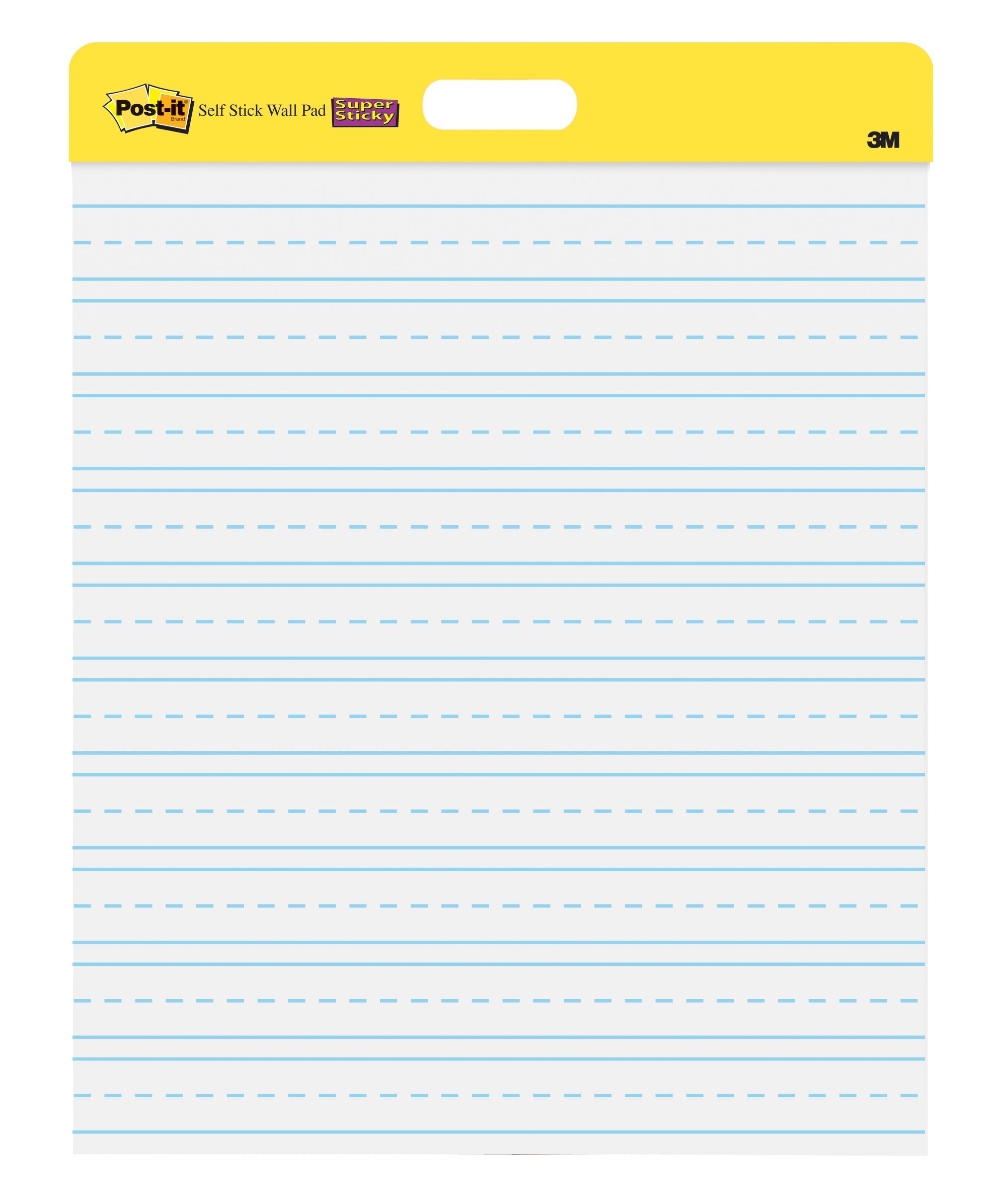 Post-it Super Sticky Wall Easel Pad, 20 x 23 Inches, 20 Sheets/Pad, 2 Pads (566PRL), Portable White Primary Ruled Premium Self Stick Flip Chart Paper, Rolls for Portability, Hangs with Command Strips