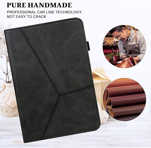 Miniatura 5 de Funda para Xiaomi Pad 6 2023, diseño de rayas de color sólido en relieve Funda de cuero PU con soporte para bolígrafo Banda elástica para Xiaomi Pad