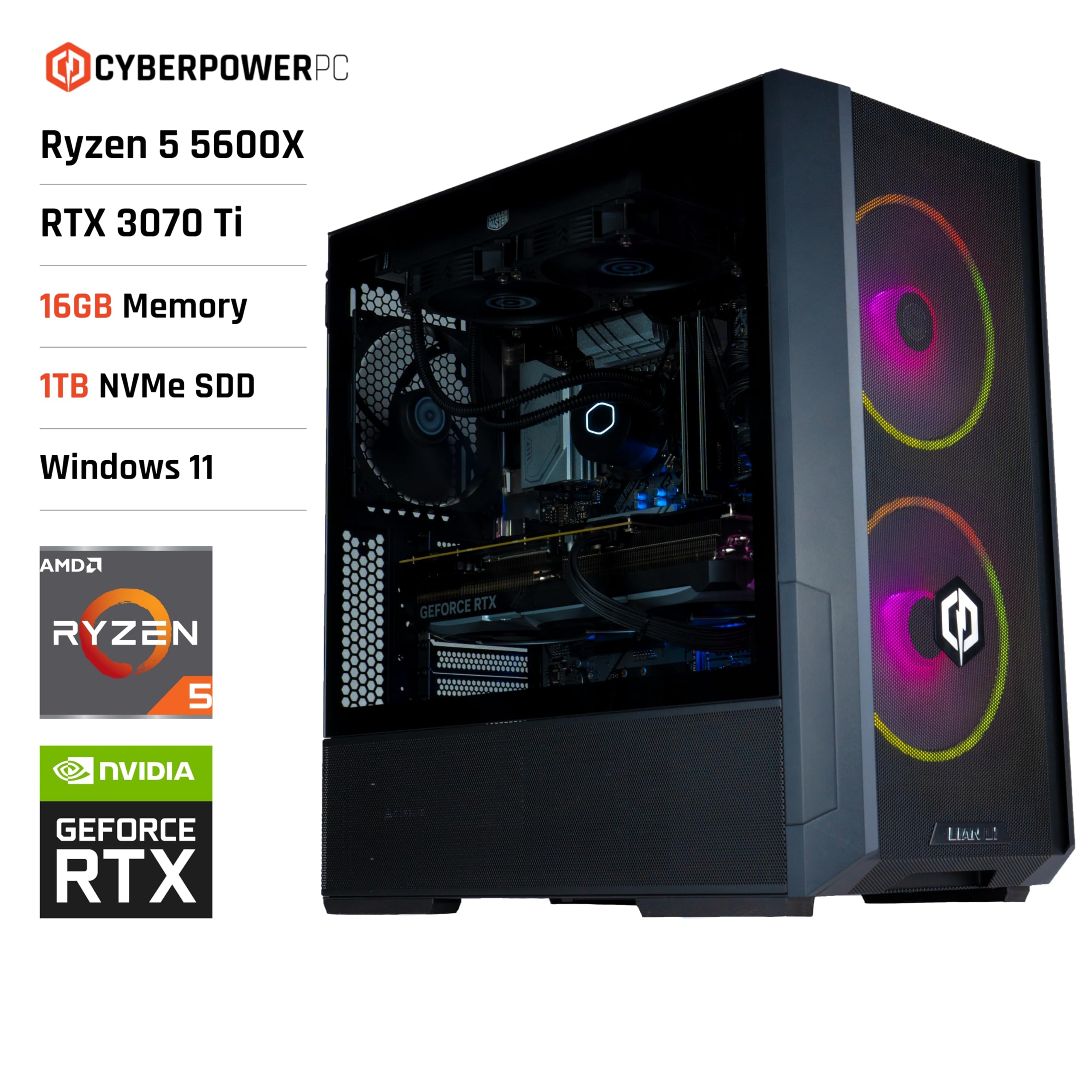 CyberPowerPC Centurion Gaming PC - AMD Ryzen 5 5600X, Nvidia