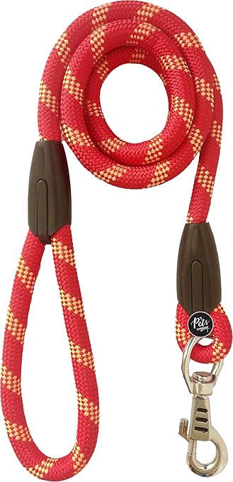 The Pets Company Rope Training Leash for Giant Breed Dogs with Strong Hook, Long Leash for Large Dogs, Red 16 mm, 6 Feet