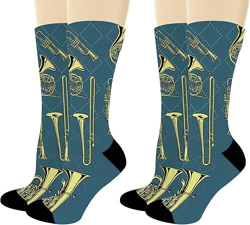 Música Relacionados Regalos Instrumentos de Latón Calcetines Música Temática Regalos para Músicos Novedad Crew Calcetines