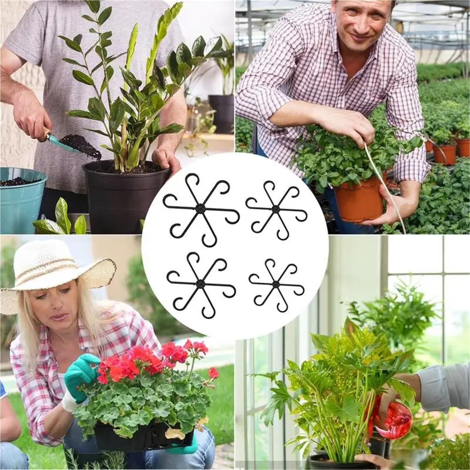Kletterpflanzen-Stützclips, Blumenstiel-Sammlung, Befestigungsrahmen, Gartengeräte, Zweige für Tomaten, Kletterpflanzen, Schwarz, 80 Stück, 320 Stück