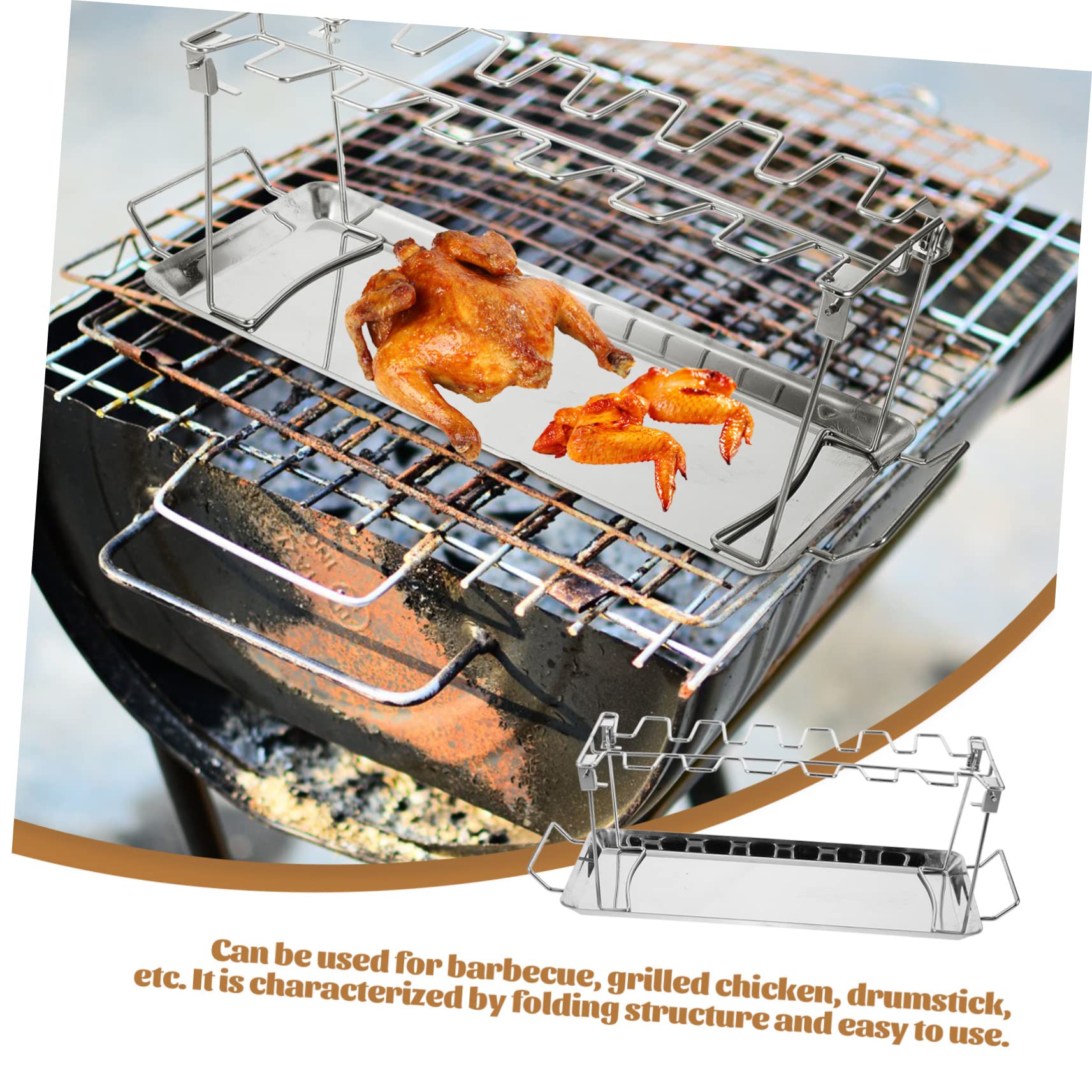 ifundom Acciaio Inox Per Barbecue All Aperto Forchette Per Utensile Per Barbecue Adatto Per Arrostire Pollo Cosce Tacchino Per Feste Campeggio e Giardino