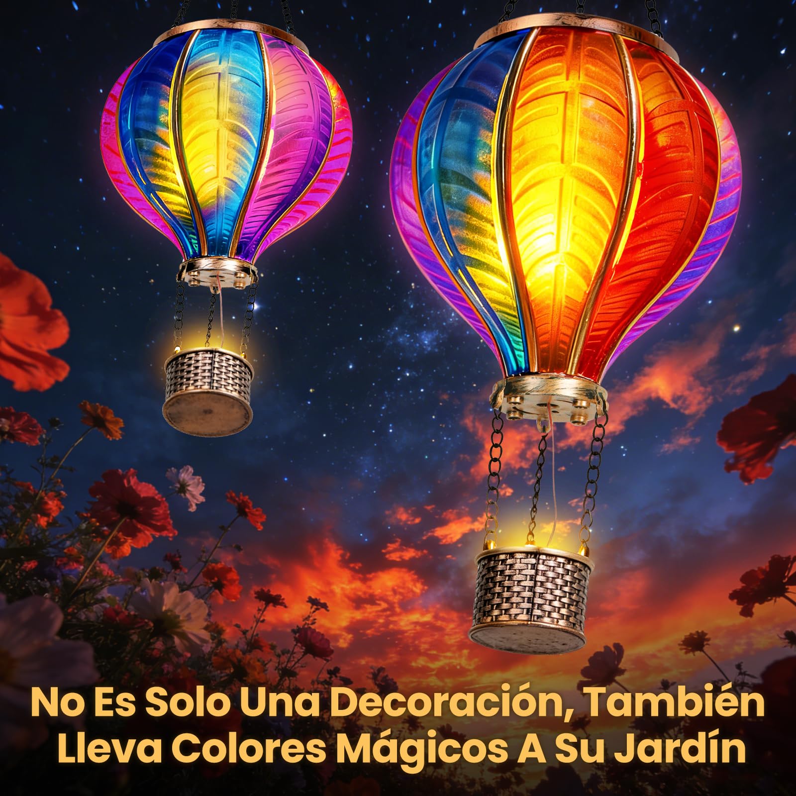 JONRRYIN 2ud Linterna Solar para Exterior, Extra Grande 46,5x13,8 cm Decoración de Jardín con Efecto de Llama, Luz LED Solar Impermeable para Terraza, Balcón y Jardín