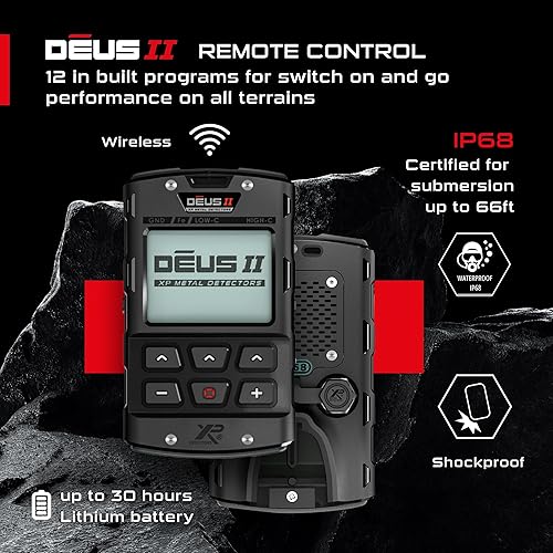 Miniatura 3 de XP Metal Detector Deus II - Impermeable y multifrecuencia, ideal para la caza de tesoros y reliquias, con bobina FMF de 9 pulgadas, control remoto,