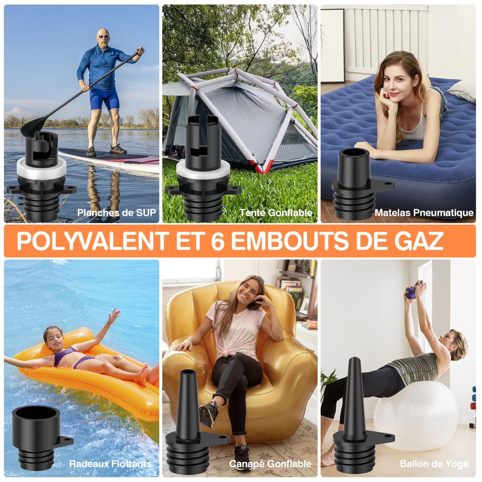 FOWAWU Gonfleur Electrique Paddle Pompe Paddle Electrique 20 PSI, Gonfler et Dégonfler Système à Deux Vitesses 12 V CC, Arrêt Automatique pour Kayak, tentes, Bateaux