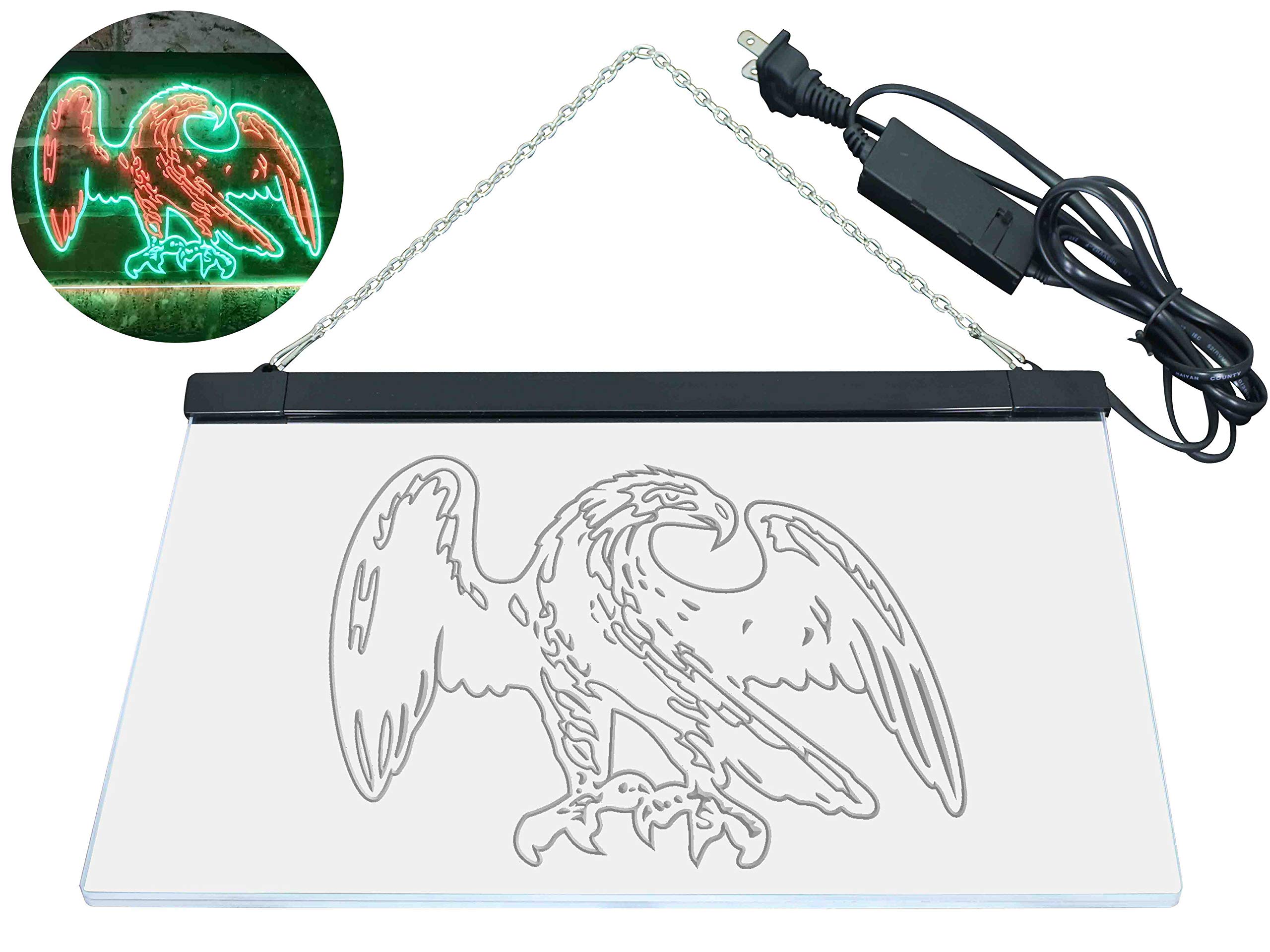 ADVPRO Eagle American Bar Beer Illuminated Dual Color LED Enseigne Lumineuse Neon Sign Vert et Rouge 600 x 400mm st6s64-i0861-gr