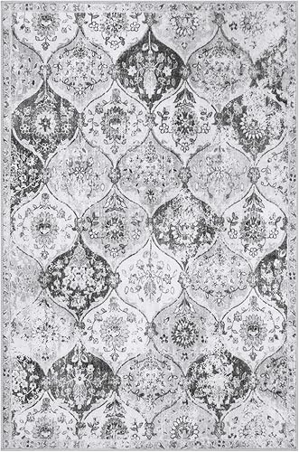 Miniatura 6 de Lahome Alfombra marroquí con diseño de enrejado pequeño, de 2 x 3 pies, ultrafina, suave, antideslizante, para puerta de interior, envejecida,