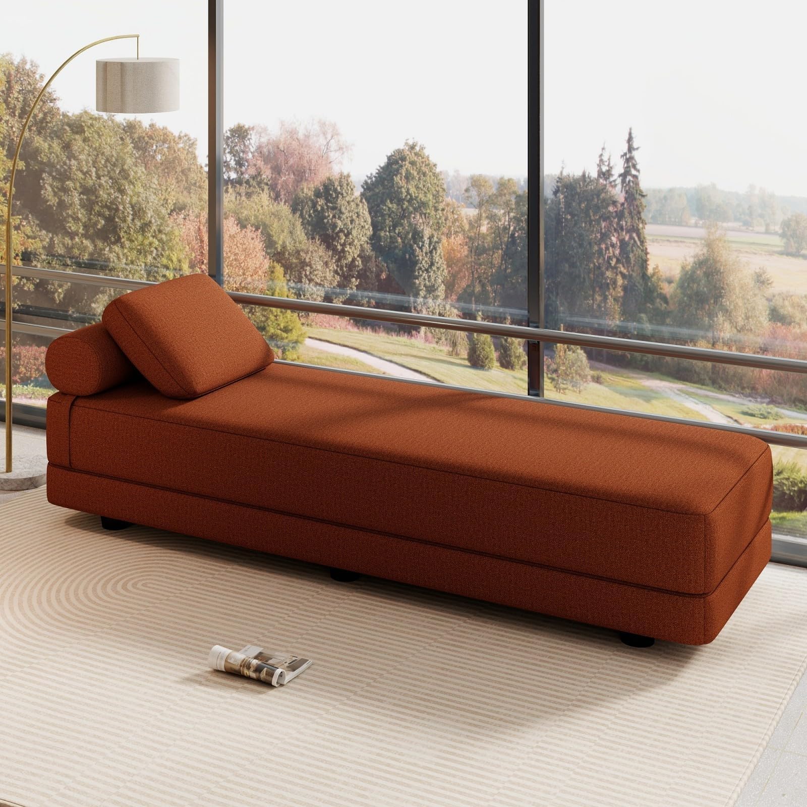 - Daybed Queen Size Sofa Bed Chair 80" L Folding Sofa Chair with Pillow Lounge Chaise Bed Chair with Back Support for Living Room Bedroom